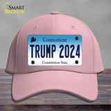 Trump 2024 Connecticut Novelty License Plate Hat Cotton / Pink