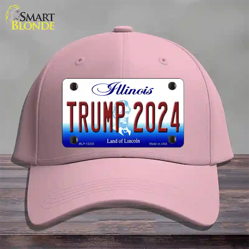 Trump 2024 Illinois Novelty License Plate Hat Cotton / Pink