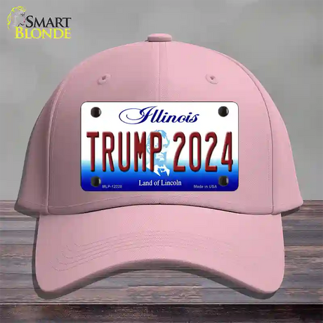 Trump 2024 Illinois Novelty License Plate Hat Cotton / Pink