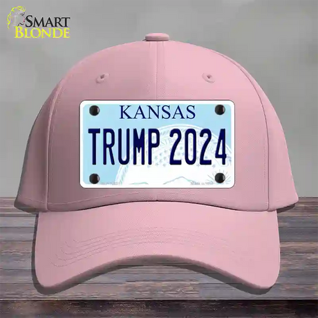 Trump 2024 Kansas Novelty License Plate Hat Cotton / Pink