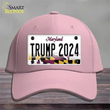 Trump 2024 Maryland Novelty License Plate Hat Cotton / Pink