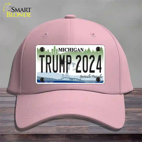 Trump 2024 Michigan Novelty License Plate Hat Cotton / Pink