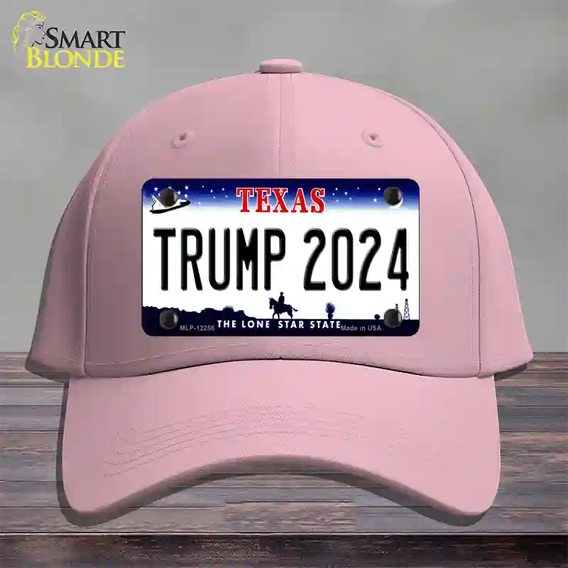 Trump 2024 Texas Novelty License Plate Hat Cotton / Pink