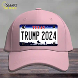 Trump 2024 Texas Novelty License Plate Hat Cotton / Pink