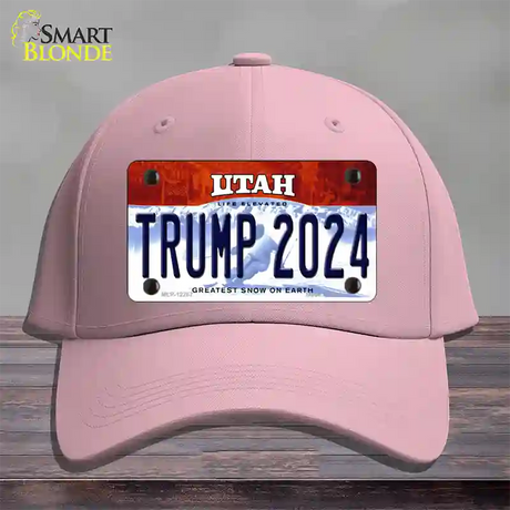 Trump 2024 Utah Novelty License Plate Hat Cotton / Pink