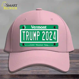 Trump 2024 Vermont Novelty License Plate Hat Cotton / Pink