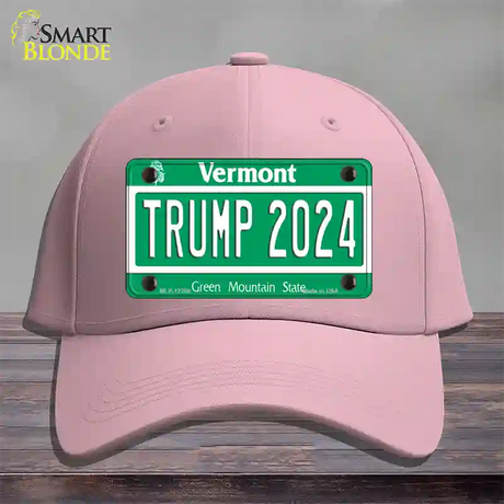 Trump 2024 Vermont Novelty License Plate Hat Cotton / Pink