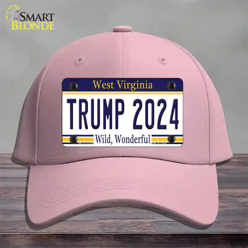 Trump 2024 West Virginia Novelty License Plate Hat Cotton / Pink