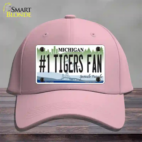 Number 1 Tigers Fan Michigan Novelty License Plate Hat Cotton / Pink