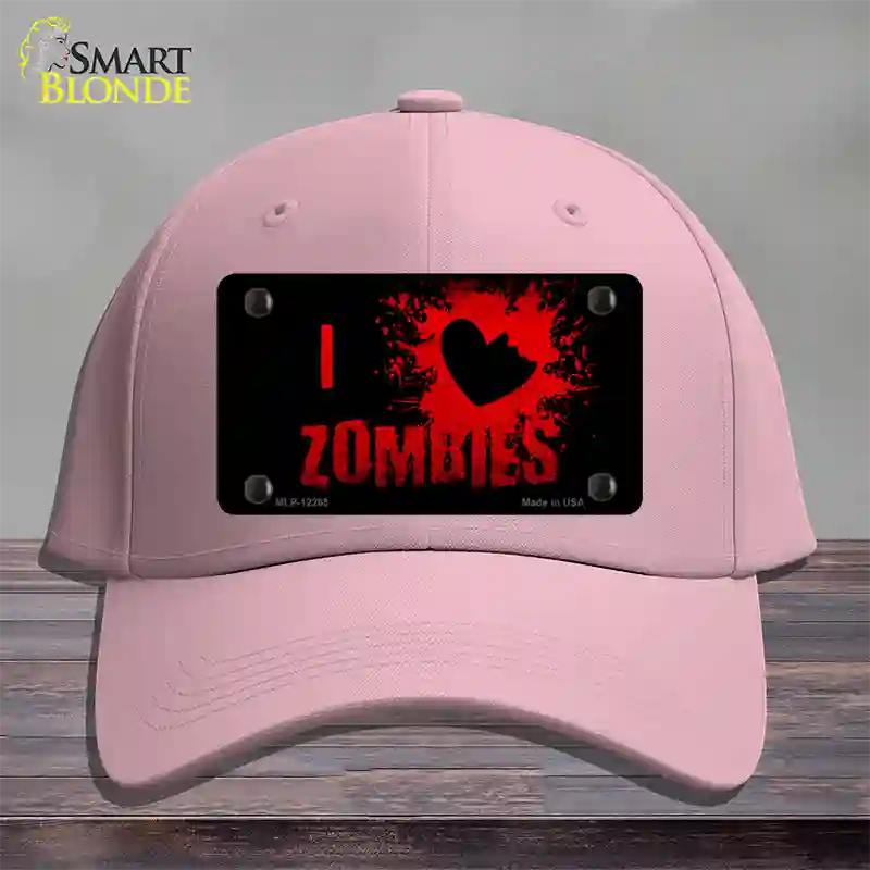 I Love Zombies Novelty License Plate Hat Cotton / Pink