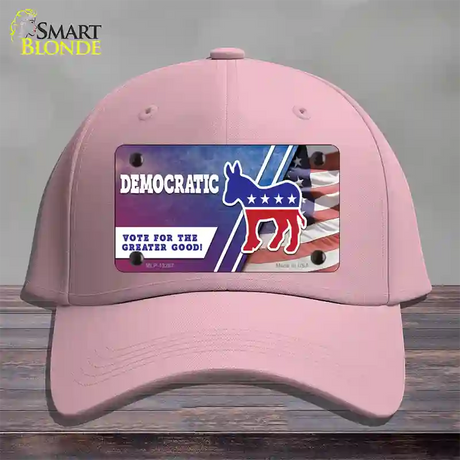 Democratic Vote for Greater Good Novelty License Plate Hat Cotton / Pink