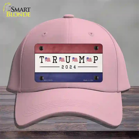 Trump 2024 USA Flag Novelty License Plate Hat Cotton / Pink