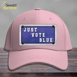 Just Vote Blue Novelty License Plate Hat Cotton / Pink