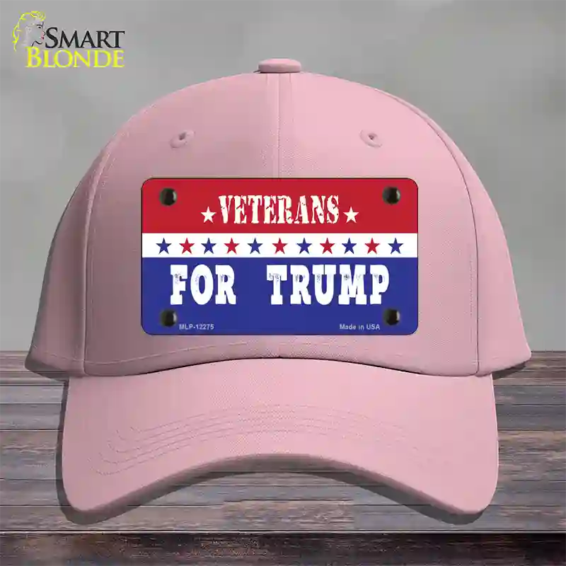 Veterans For Trump Novelty License Plate Hat Cotton / Pink