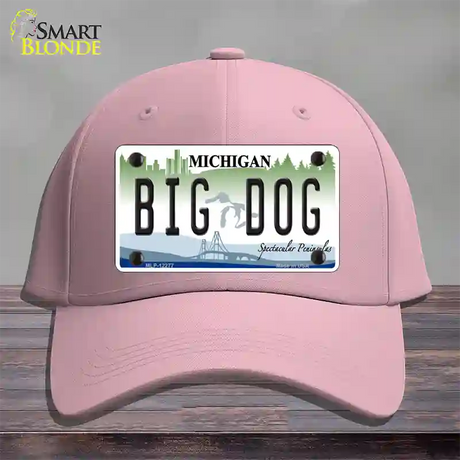 Michigan Big Dog Novelty License Plate Hat Cotton / Pink