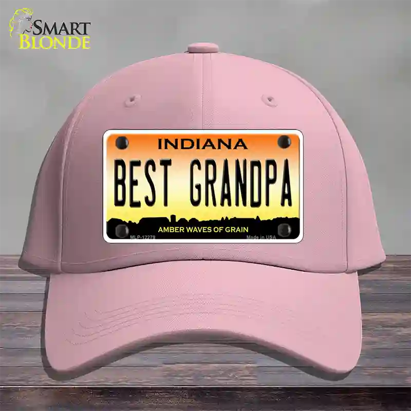 Best Grandpa Indiana Novelty License Plate Hat Cotton / Pink