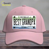 Michigan Best Grandpa Novelty License Plate Hat Cotton / Pink