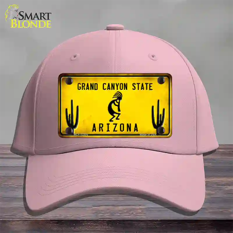 Arizona Kokopelli Yellow Novelty License Plate Hat Cotton / Pink