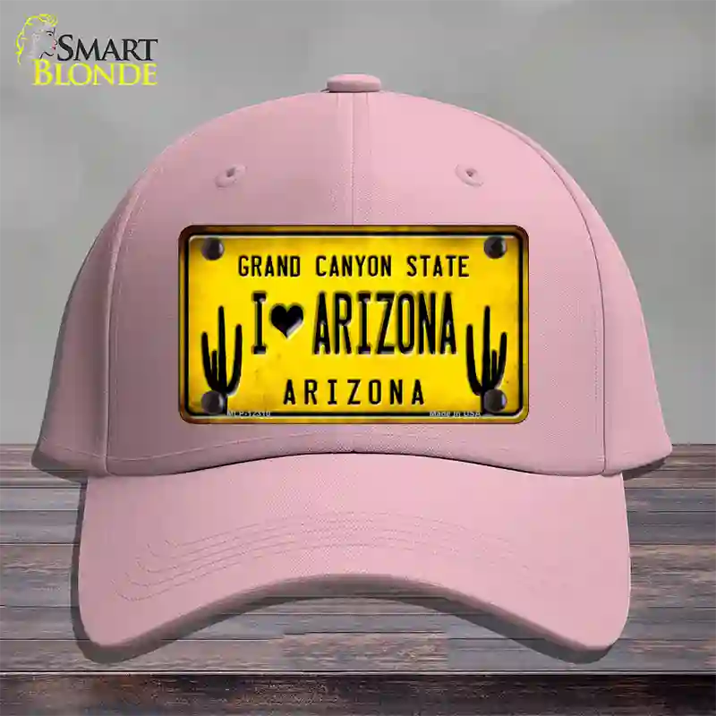 I love Arizona Yellow Novelty License Plate Hat Cotton / Pink