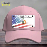 Georgia with American Flag Novelty License Plate Hat Cotton / Pink