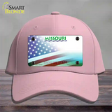 Missouri with American Flag Novelty License Plate Hat Cotton / Pink