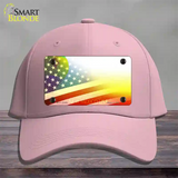 New Mexico with American Flag Novelty License Plate Hat Cotton / Pink