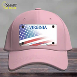 Virginia with American Flag Novelty License Plate Hat Cotton / Pink