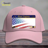 West Virginia with American Flag Novelty License Plate Hat Cotton / Pink