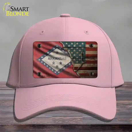 Arkansas/American Flag Novelty License Plate Hat Cotton / Pink