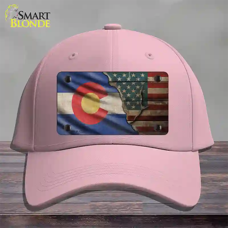 Colorado/American Flag Novelty License Plate Hat Cotton / Pink