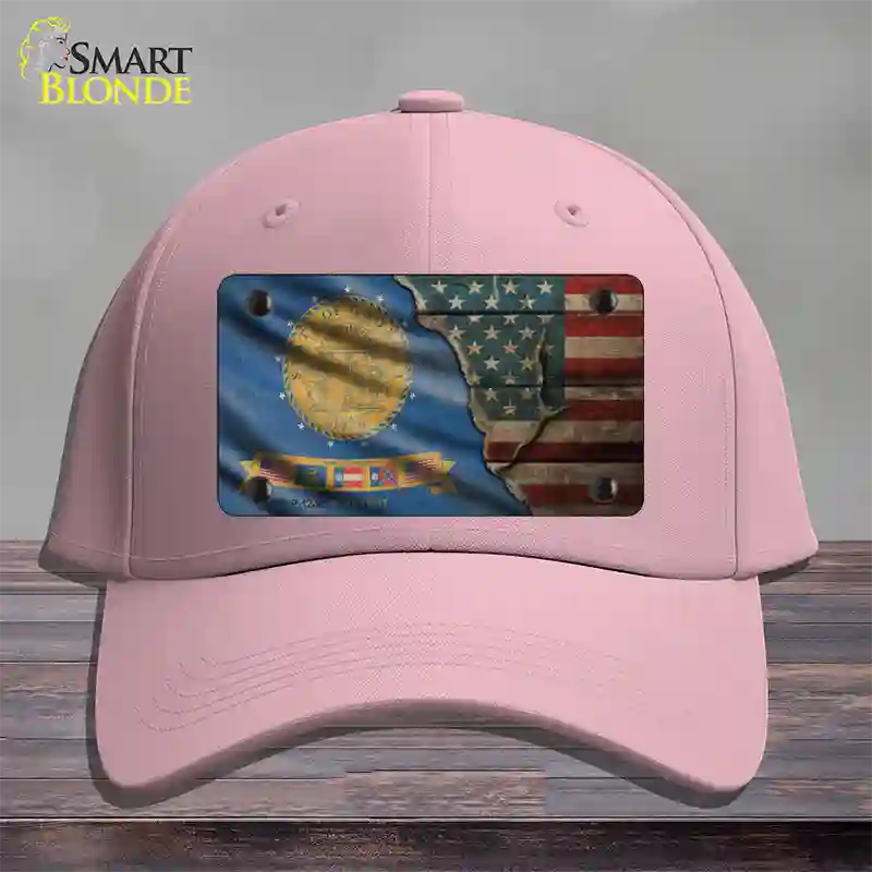 Georgia/American Flag Novelty License Plate Hat Cotton / Pink