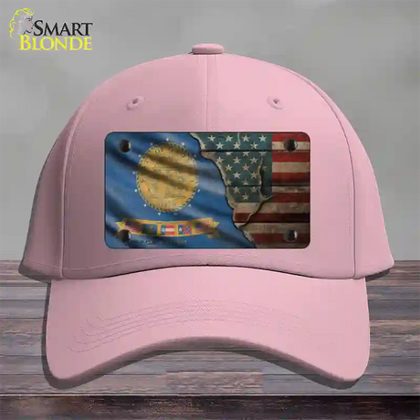 Georgia/American Flag Novelty License Plate Hat Cotton / Pink