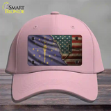 Indiana/American Flag Novelty License Plate Hat Cotton / Pink