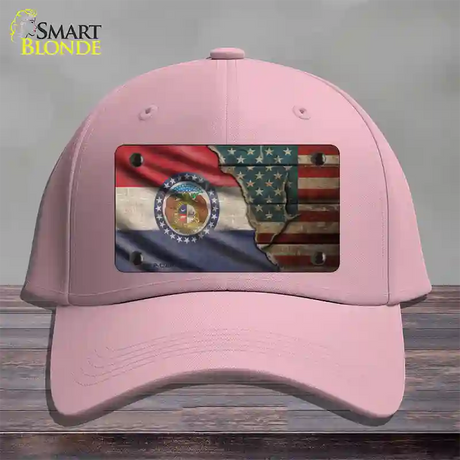 Missouri/American Flag Novelty License Plate Hat Cotton / Pink