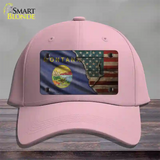 Montana/American Flag Novelty License Plate Hat Cotton / Pink