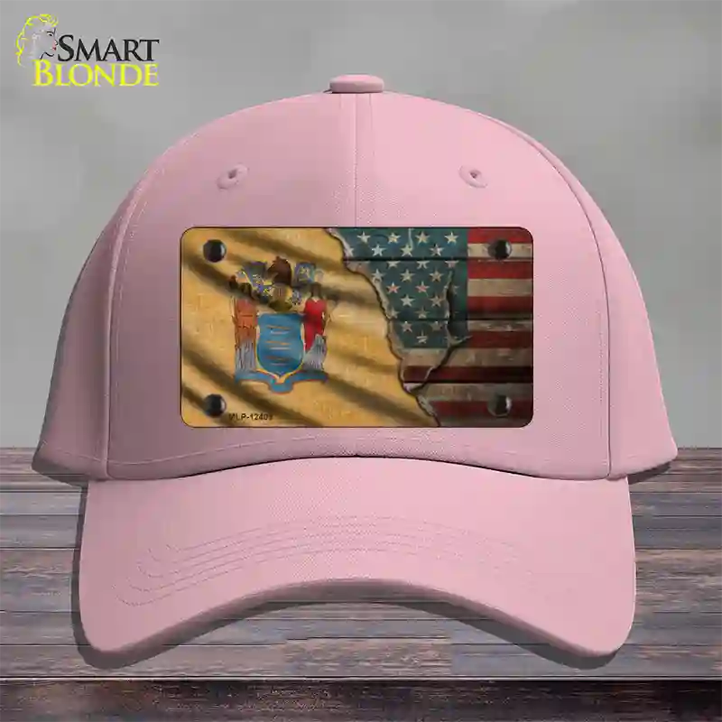 New Jersey/American Flag Novelty License Plate Hat Cotton / Pink