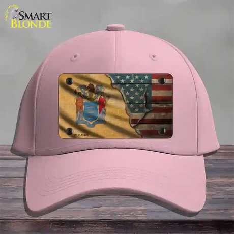 New Jersey/American Flag Novelty License Plate Hat Cotton / Pink