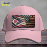 Ohio/American Flag Novelty License Plate Hat Cotton / Pink