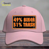 49% Biker 51% Trash Novelty License Plate Hat Cotton / Pink