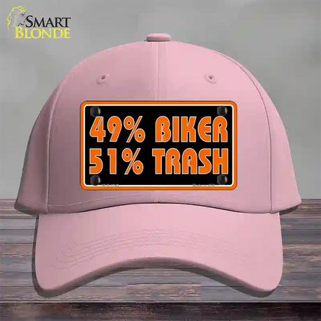 49% Biker 51% Trash Novelty License Plate Hat Cotton / Pink