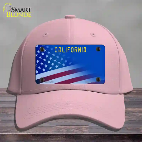 California with Blue California Plate Novelty License Plate Hat Cotton / Pink