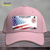 Maryland War Plate American Flag Novelty License Plate Hat Cotton / Pink