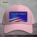 Pennsylvania Blue with American Flag Novelty License Plate Hat Cotton / Pink