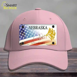 Nebraska Plate American Flag Novelty License Plate Hat Cotton / Pink