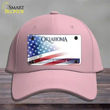 Oklahoma Bow with American Flag Novelty License Plate Hat Cotton / Pink