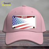 Ohio State American Flag Novelty License Plate Hat Cotton / Pink