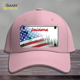 Louisiana 200 Years with American Flag Novelty License Plate Hat Cotton / Pink