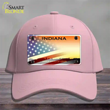 Indiana Amber Waves Plate American Flag Novelty License Plate Hat Cotton / Pink