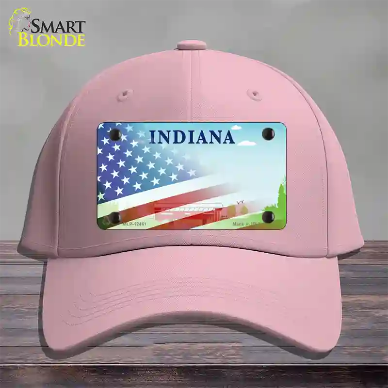 Indiana Bridge Plate American Flag Novelty License Plate Hat Cotton / Pink