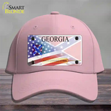 Georgia Confederate Flag American Flag Novelty License Plate Hat Cotton / Pink